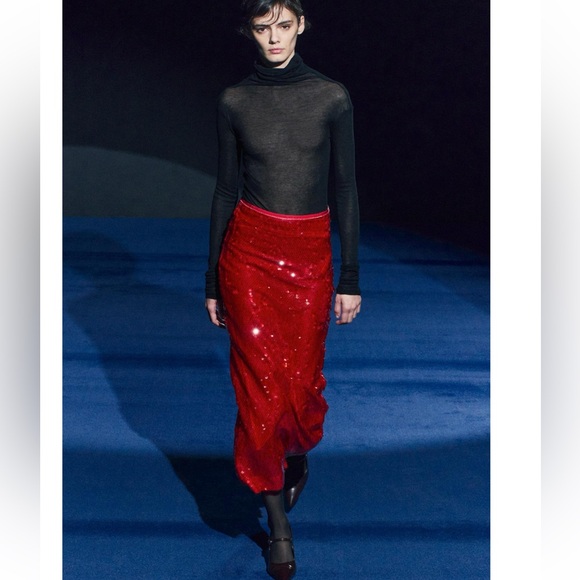 Zara Dresses & Skirts - ZARA WOMAN COLLECTION Sequin pencil skirt Size L. NWT